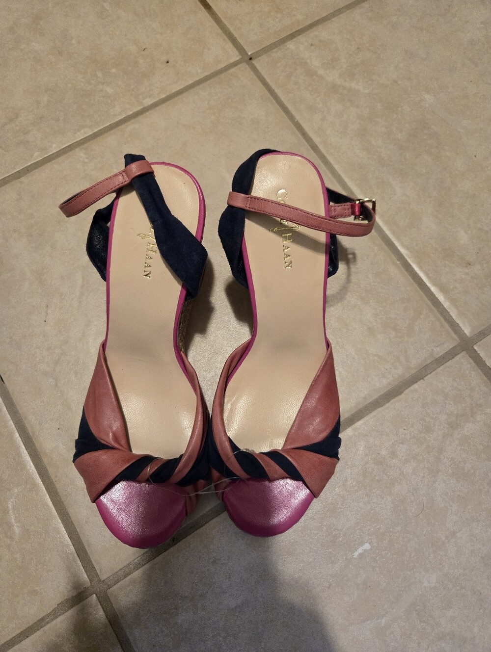 Cole Haan Pink Espadrille Wedge Sandals